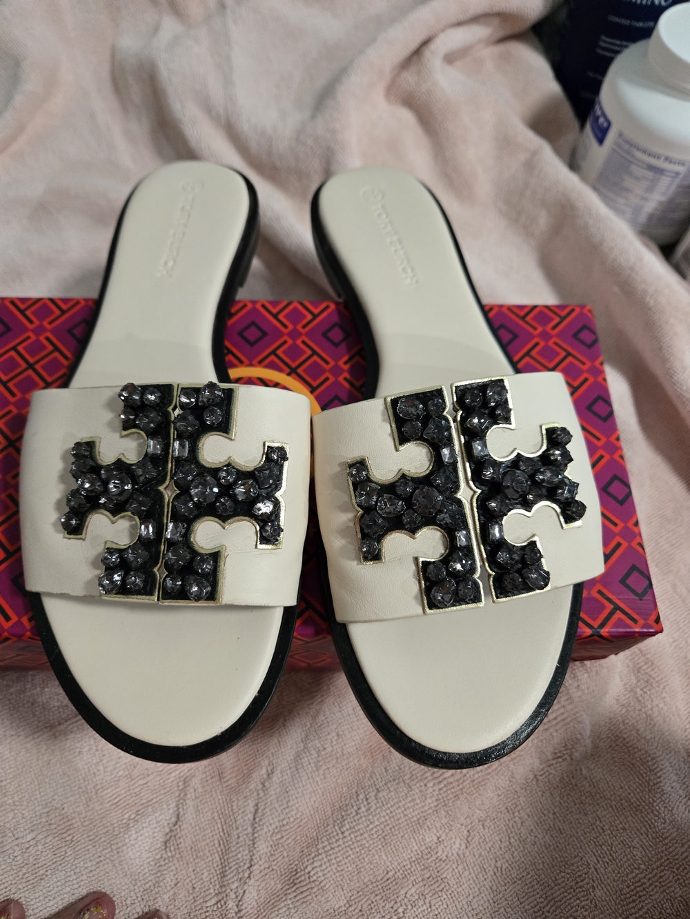 Tory Burch Ines Embellished Slide  Sandal